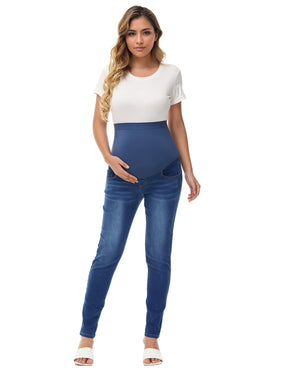 Seluar Jeans Kurus Sokongan Wanita HOFISH Di Atas Perut Seluar Denim Kehamilan Meregangkan Keselesaan Utimate
