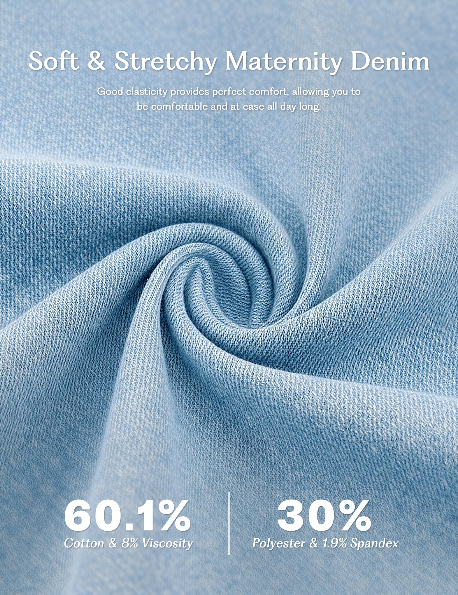 Seluar Jeans Kurus Sokongan Wanita HOFISH Di Atas Perut Seluar Denim Kehamilan Meregangkan Keselesaan Utimate