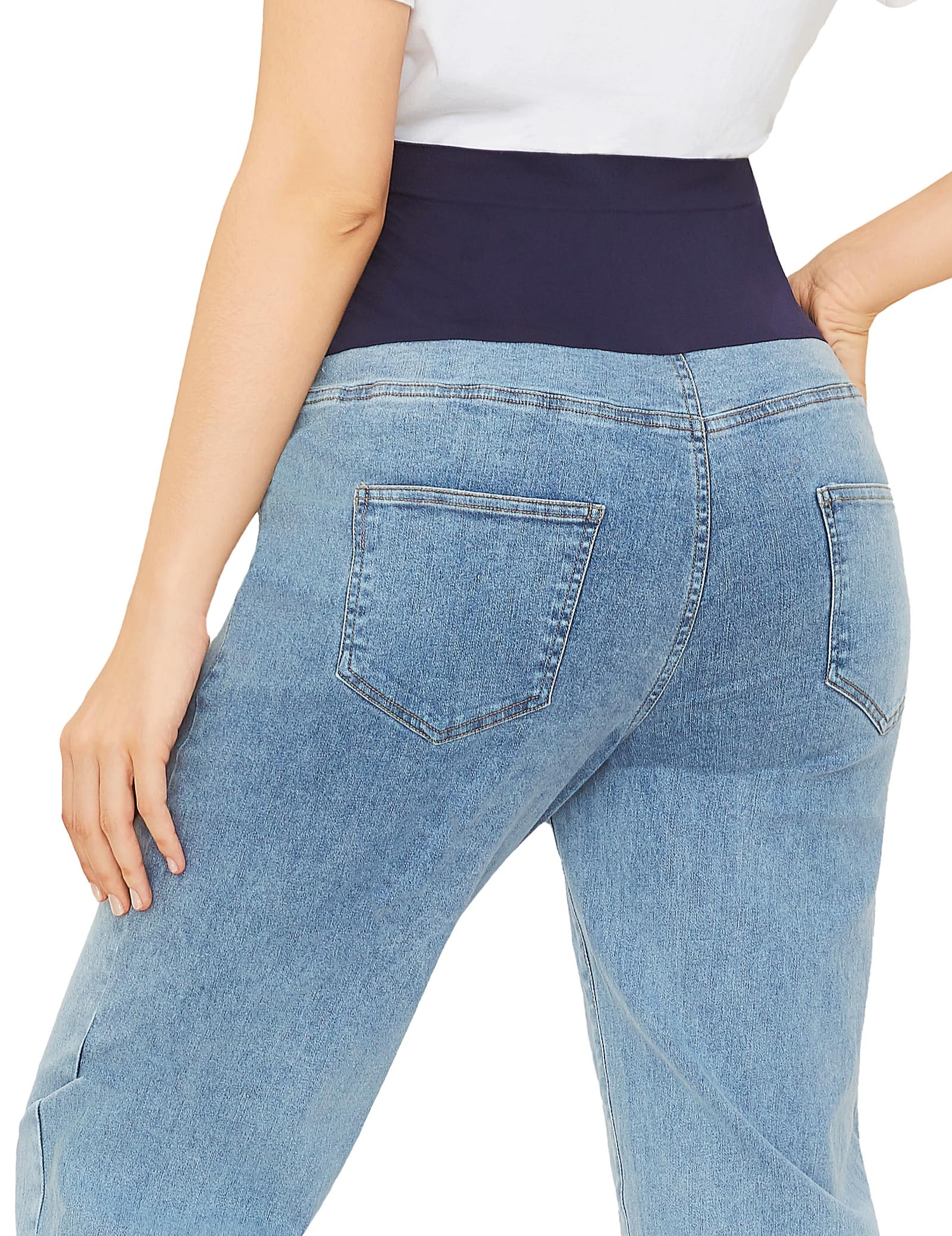 Seluar Jeans Kurus Sokongan Wanita HOFISH Di Atas Perut Seluar Denim Kehamilan Meregangkan Keselesaan Utimate