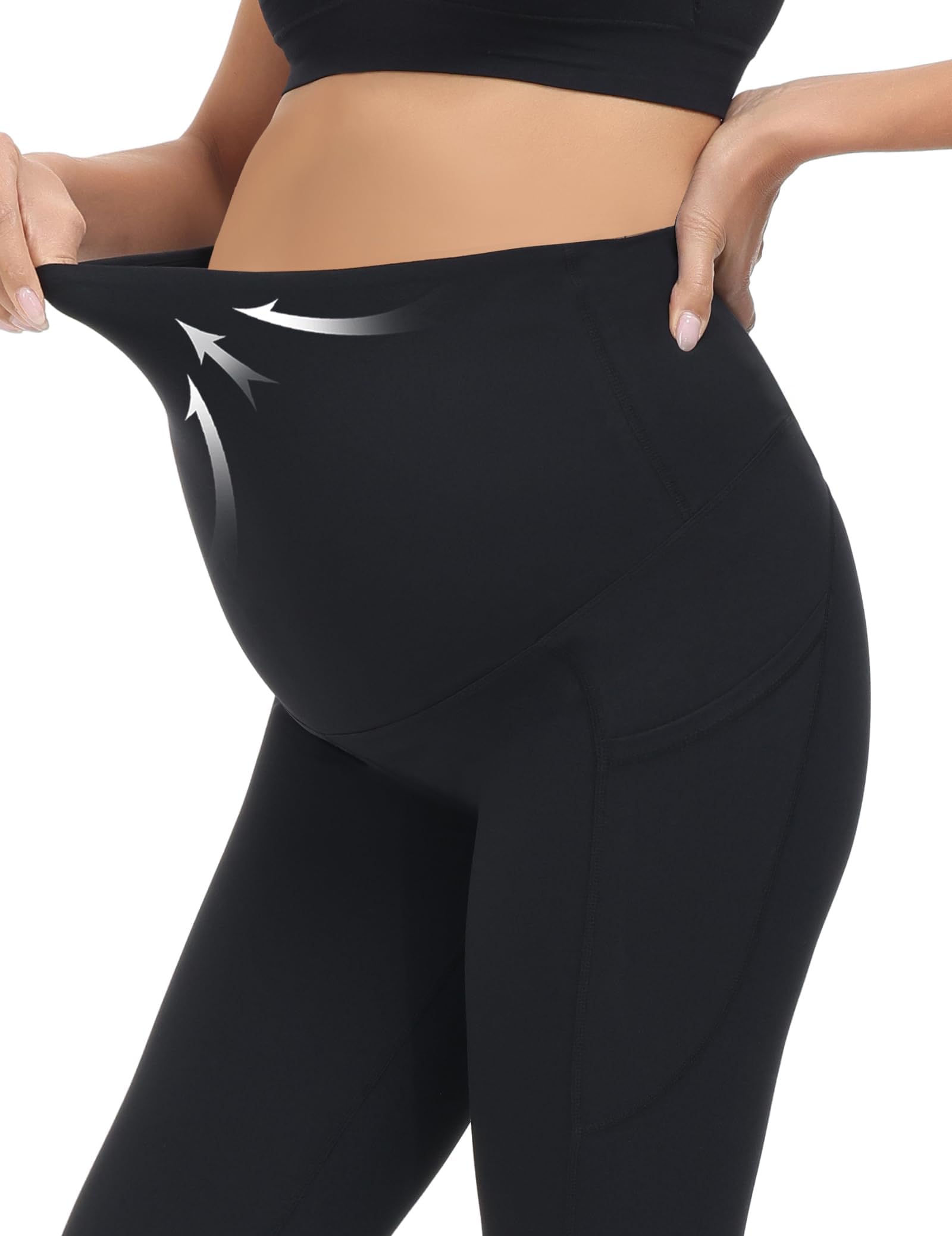 HOFISH Maternity Leggings, Yoga Pants, Pregnancy Leggings Over The Belly Workout Active Wear