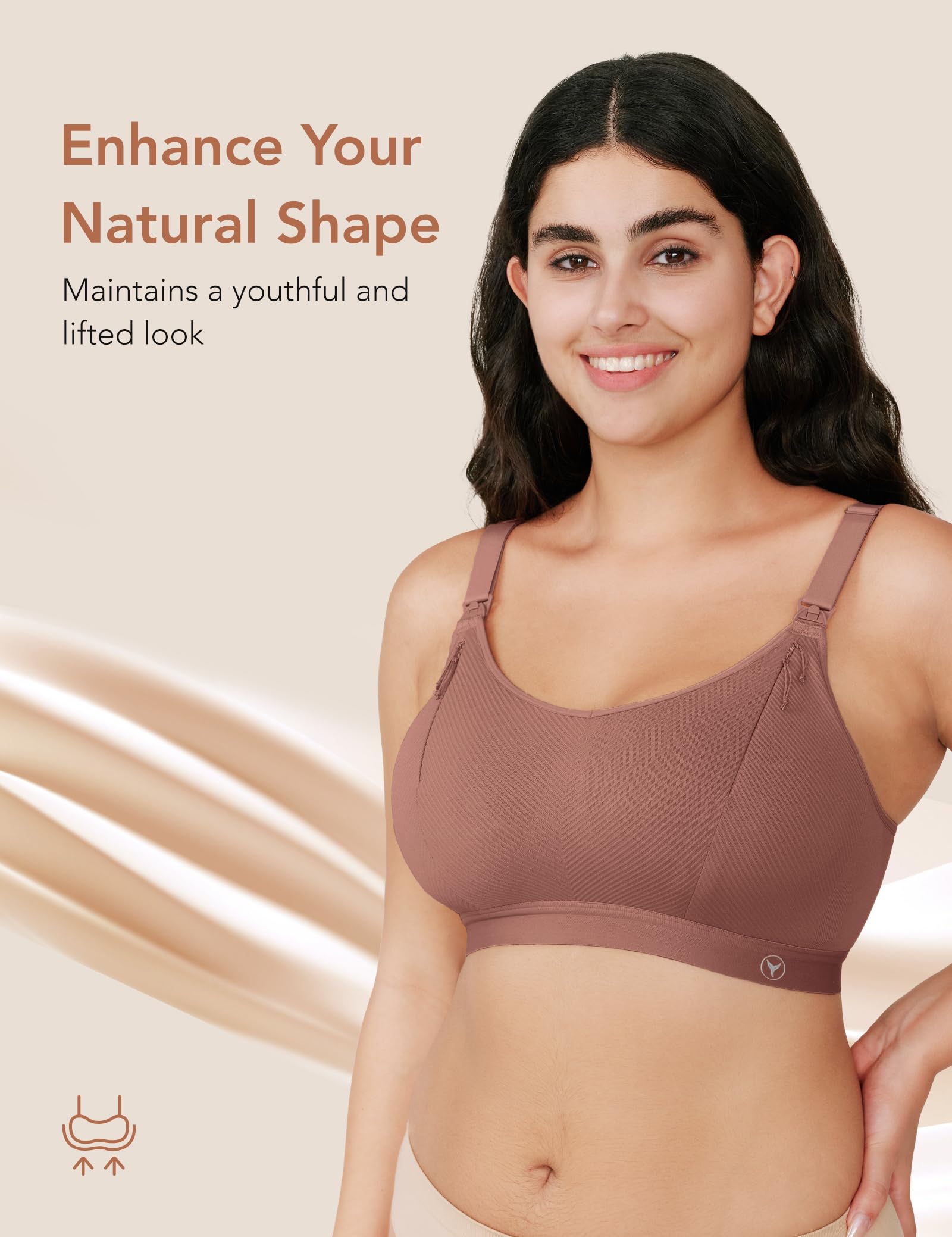 Pumping Bra Hands Free Zip Opening Design Seamless Nursing Bras for Breastfeeding High Support Nursing & Pumping Bra