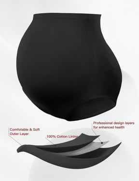 HOFISH Maternity Support Underwear for Women No Show Seamless Pregnancy Compression Shapewear Over Bump