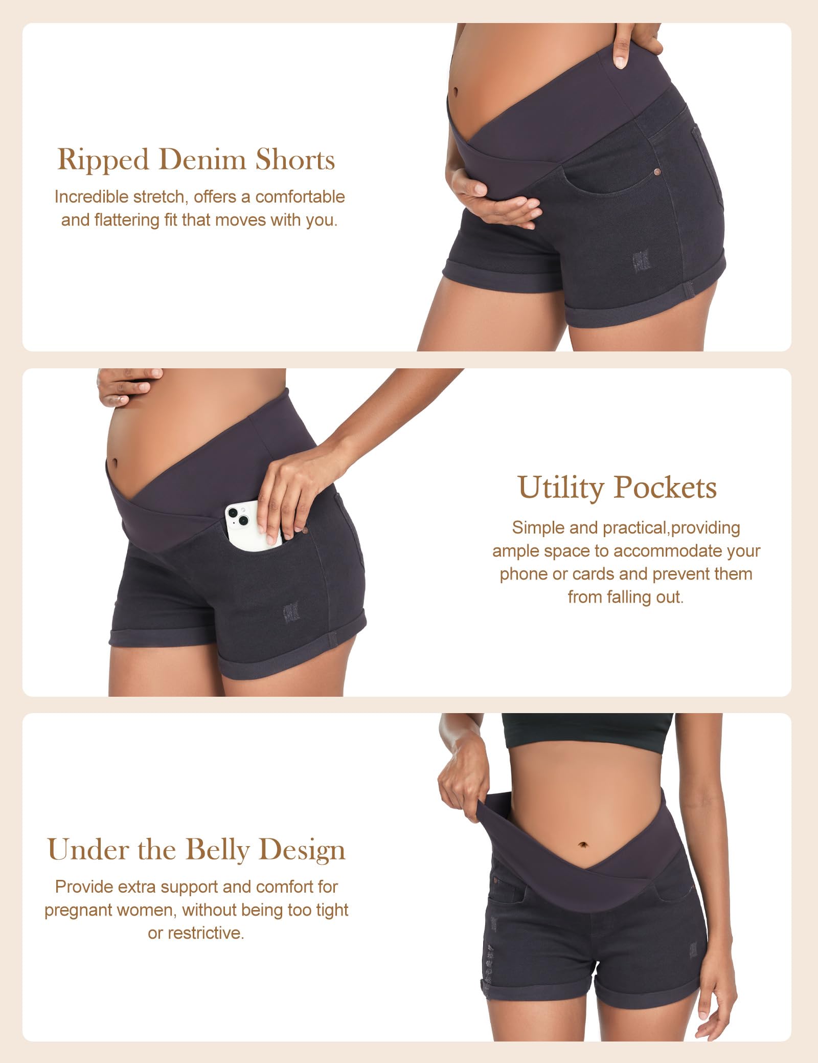 Women's Super Comfy Maternity Skinny  Shorts 51
