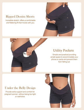 Women's Super Comfy Maternity Skinny  Shorts 51