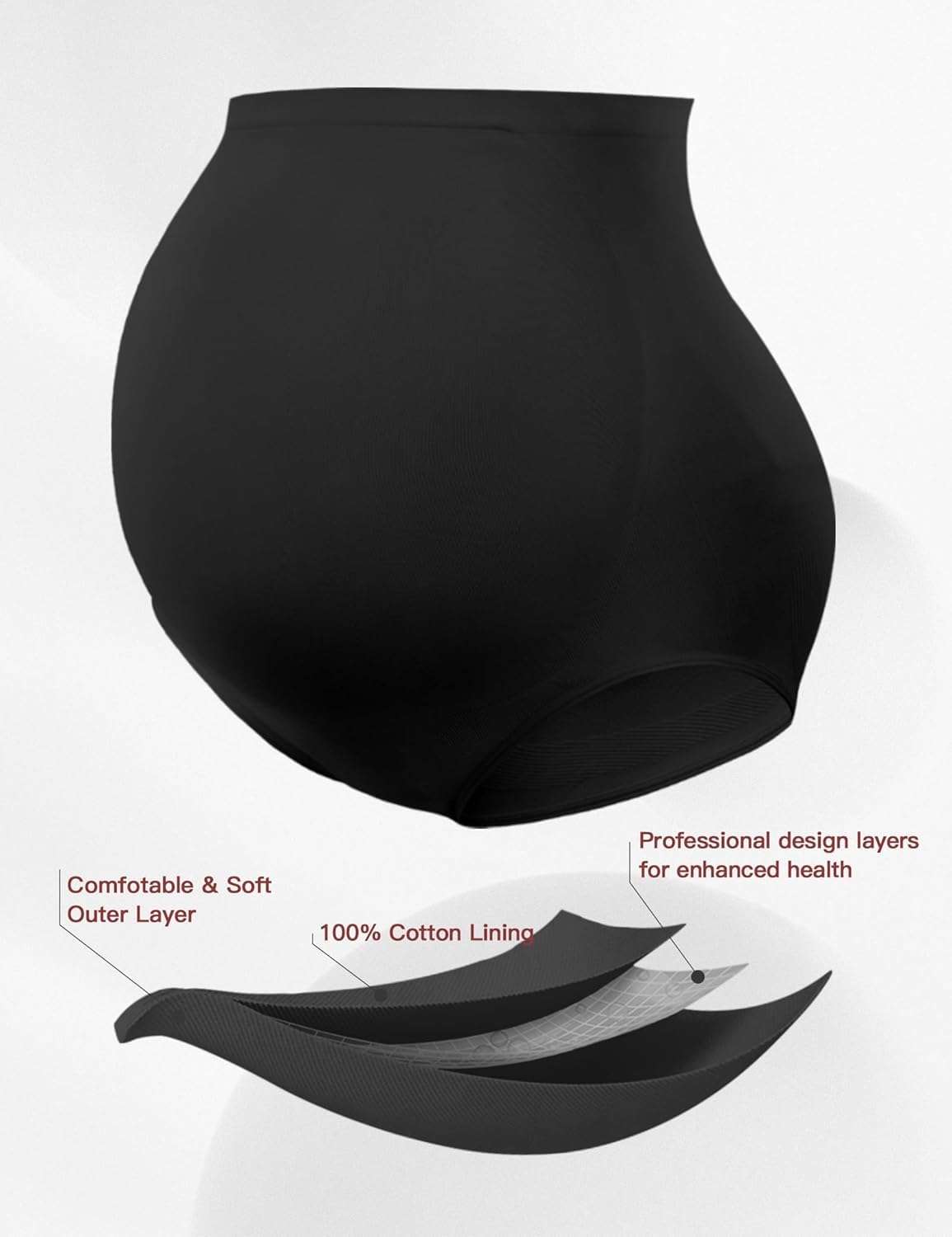 HOFISH Maternity Support Underwear for Women No Show Seamless Pregnancy Compression Shapewear Over Bump
