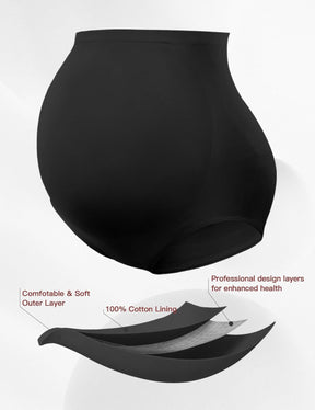HOFISH Maternity Support Underwear for Women No Show Seamless Pregnancy Compression Shapewear Over Bump
