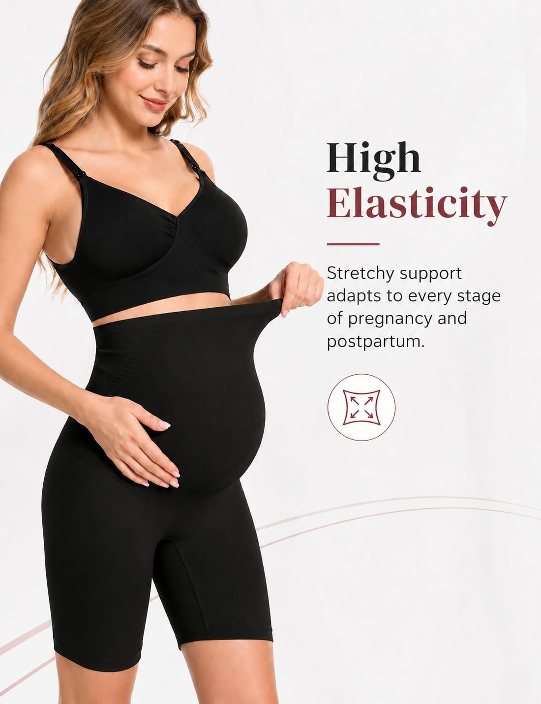 HOFISH Maternity Support Underwear for Women No Show Seamless Pregnancy Compression Shapewear Over Bump