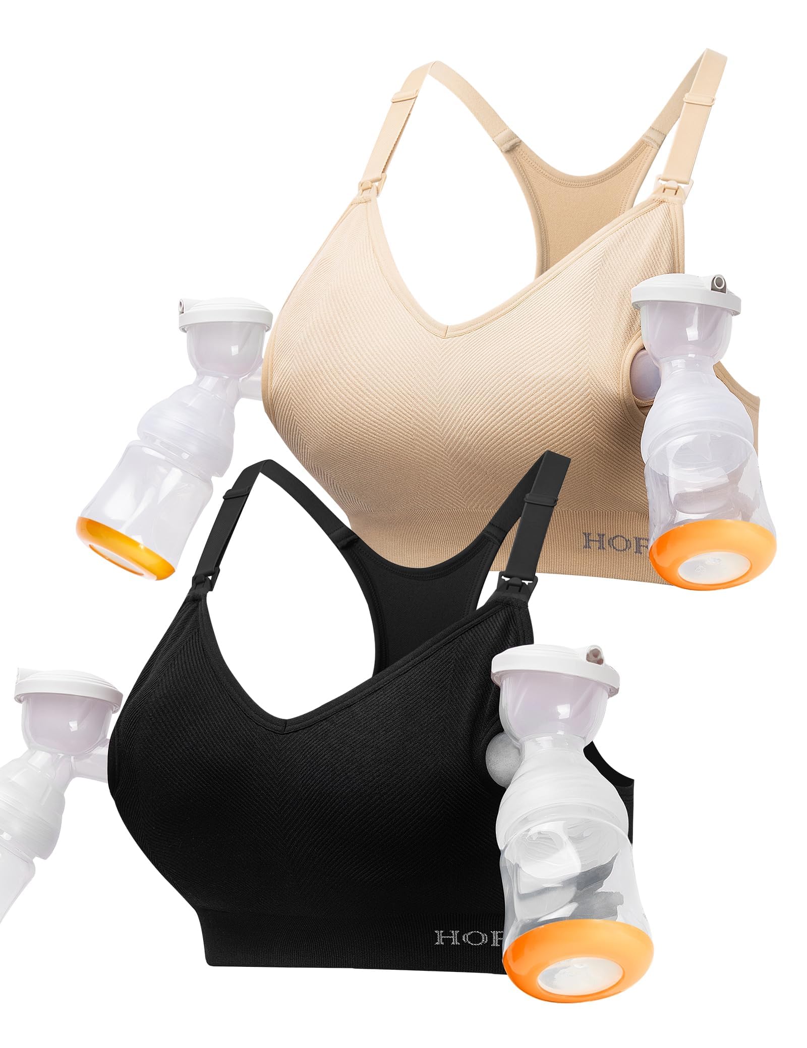 HOFISH Pumping Bra Hands Free Nursing Sports for Pregnancy Breastfeeding Women's Maternity & Adjustable Seamless