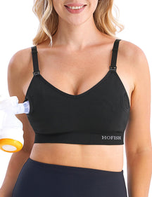 HOFISH Pumping Bra Hands Free Nursing Sports for Pregnancy Breastfeeding Women's Maternity & Adjustable Seamless