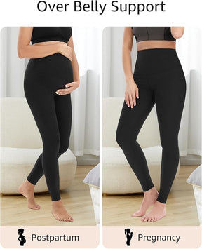 HOFISH Maternity Leggings, Yoga Pants, Pregnancy Leggings Over The Belly Workout Active Wear