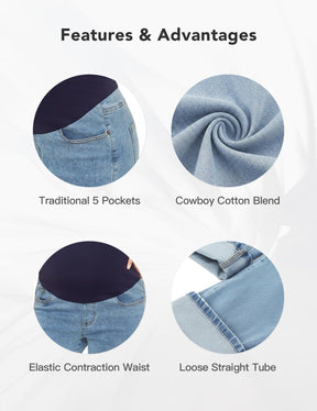 HOFISH Women's Support Skinny Jeans Over The Belly Utimate Comfort Stretchy Pregnancy Denim Pants