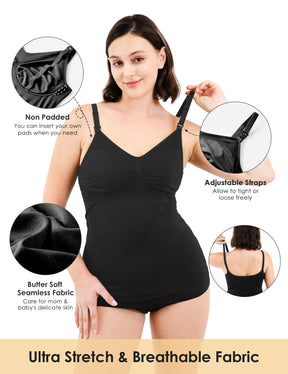 HOFISH Support Nursing Tank Tops for Breastfeeding, Comfort Stretch Maternity Camisoles