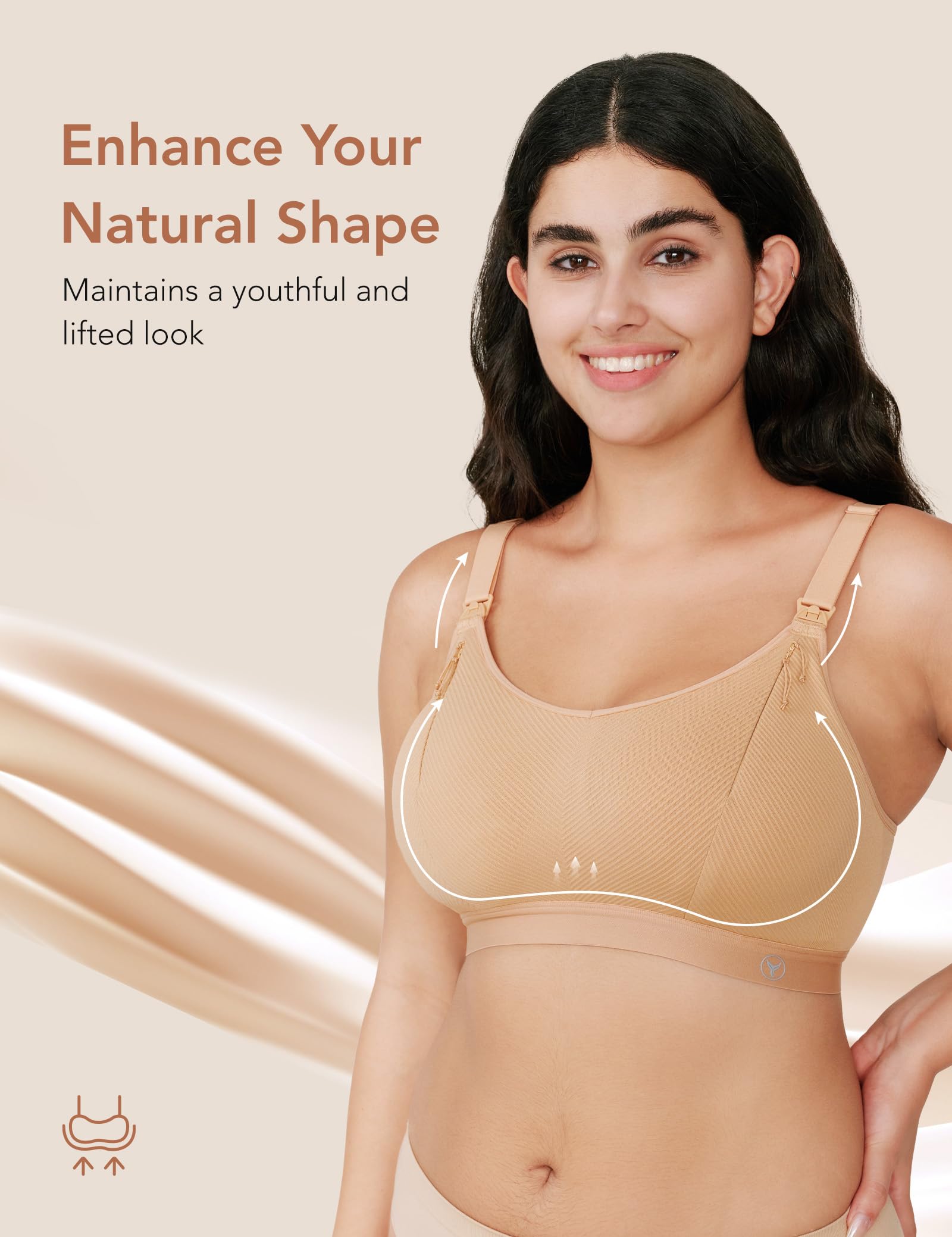 Pumping Bra Hands Free Zip Opening Design Seamless Nursing Bras for Breastfeeding High Support Nursing & Pumping Bra