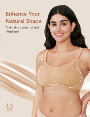 Pumping Bra Hands Free Zip Opening Design Seamless Nursing Bras for Breastfeeding High Support Nursing & Pumping Bra