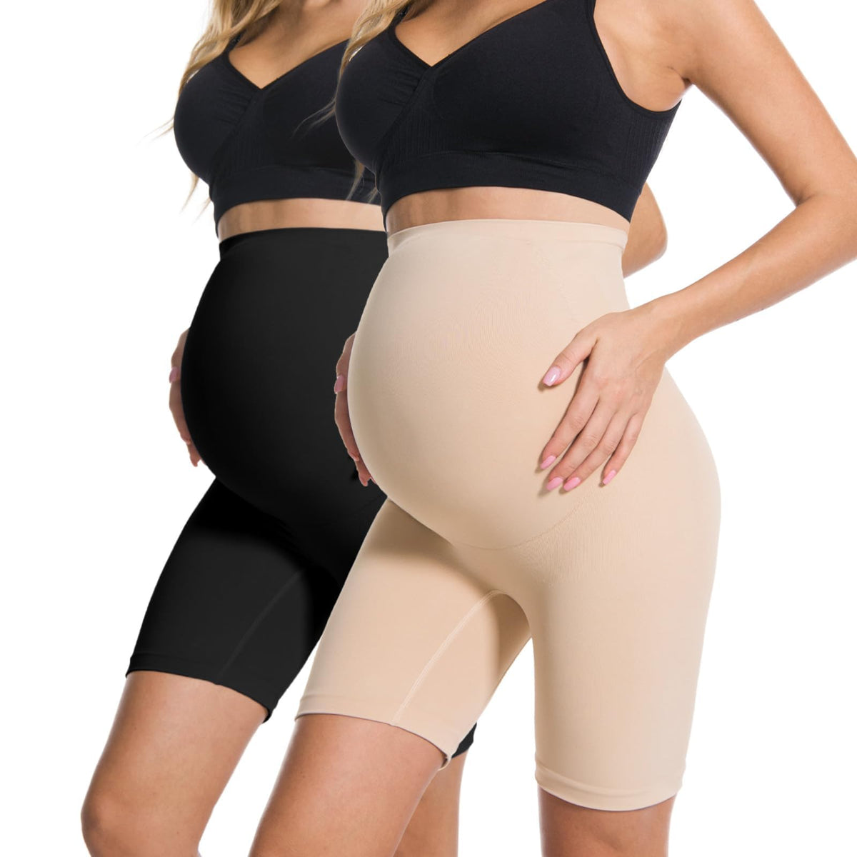 HOFISH Maternity Support Underwear for Women No Show Seamless Pregnancy Compression Shapewear Over Bump