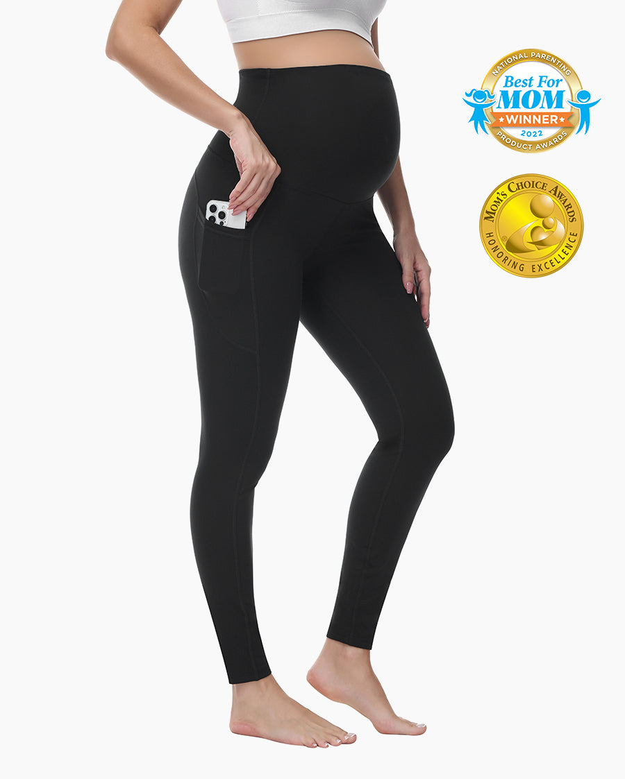 Women\'s Maternity Leggings Ultra-Soft Pregnancy Yoga Pants Over The Bu