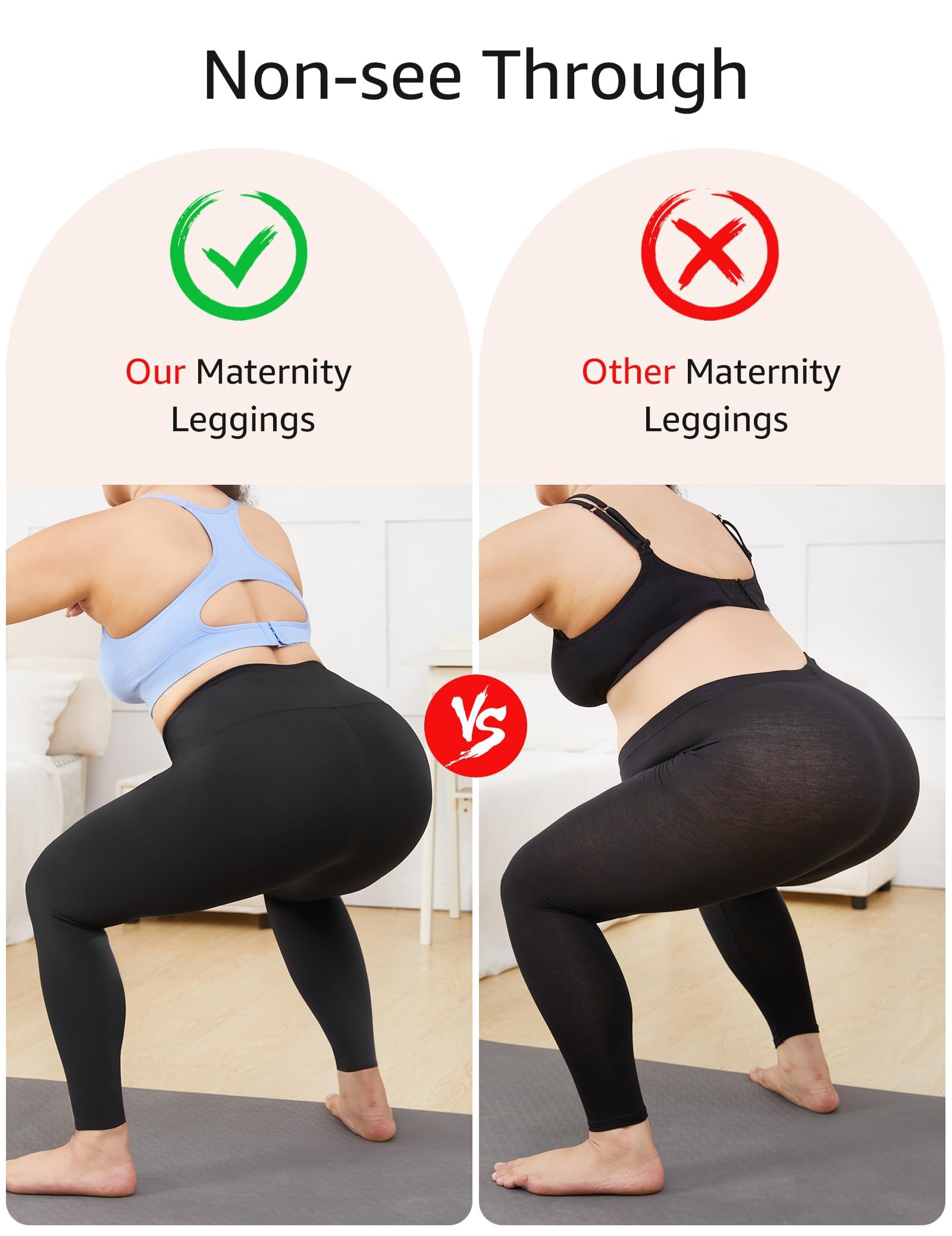 HOFISH Maternity Leggings, Yoga Pants, Pregnancy Leggings Over The Belly Workout Active Wear