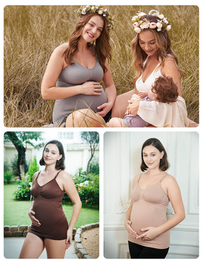 HOFISH Support Nursing Tank Tops for Breastfeeding, Comfort Stretch Maternity Camisoles