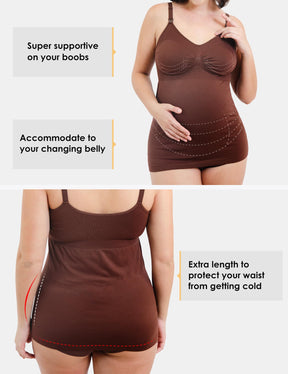 HOFISH Support Nursing Tank Tops for Breastfeeding, Comfort Stretch Maternity Camisoles
