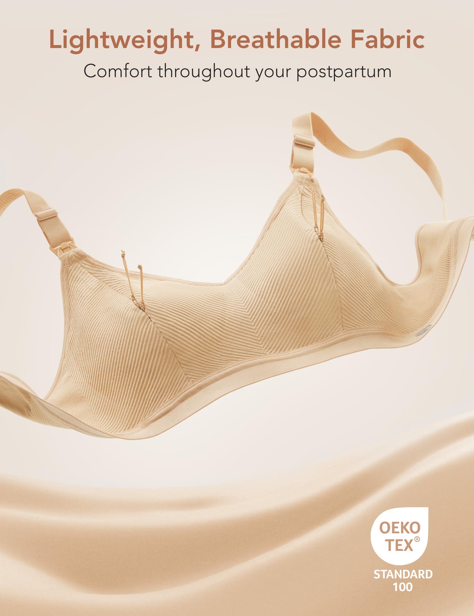 Pumping Bra Hands Free Zip Opening Design Seamless Nursing Bras for Breastfeeding High Support Nursing & Pumping Bra