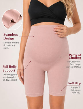 HOFISH Maternity Support Underwear for Women No Show Seamless Pregnancy Compression Shapewear Over Bump
