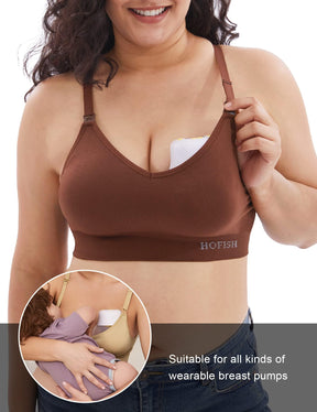 HOFISH Seamless Support Nursing Bra Medium Impact Maternity Nursing Sports Bras Breastfeeding Bra for Pregnancy Postpartum