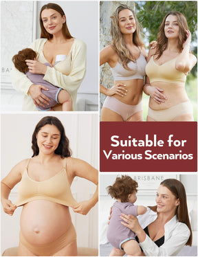 3 Pack Seamless Deep V Neck Push Up Nursing & Maternity Bras