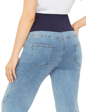 HOFISH Women's Support Skinny Jeans Over The Belly Utimate Comfort Stretchy Pregnancy Denim Pants