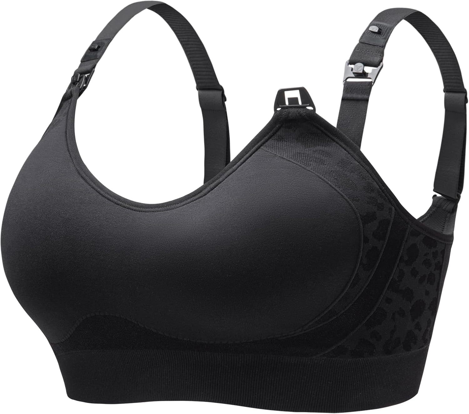 HOFISH Nursing Bra for Breastfeeding, Support Wearable Pump Bra with Fixed Cups, Adjustable Maternity Bra for Pregnancy