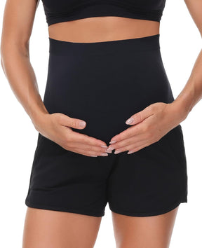 HOFISH Women's Maternity Shorts Over The Belly Cotton Casual Pregnancy Workout Sleep Shorts with Pocket