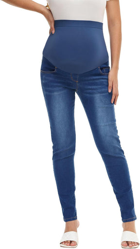 HOFISH Women's Support Skinny Jeans Over The Belly Utimate Comfort Stretchy Pregnancy Denim Pants