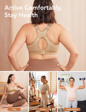HOFISH Nursing Bras for Breastfeeding, Medium Support Nursing Sports Bra Wireless Comfort Maternity Bra