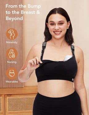 HOFISH Nursing Bras for Breastfeeding, Medium Support Nursing Sports Bra Wireless Comfort Maternity Bra