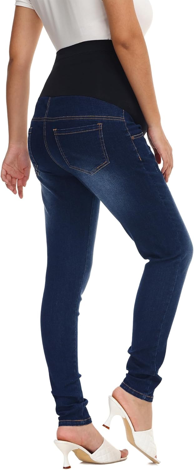 HOFISH Women's Support Skinny Jeans Over The Belly Utimate Comfort Stretchy Pregnancy Denim Pants