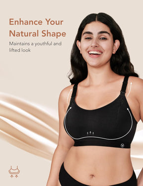 Pumping Bra Hands Free Zip Opening ZipPump Bra Seamless Nursing Bras for Breastfeeding Support Nursing & Pumping Bra in One