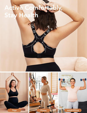 HOFISH Nursing Bras for Breastfeeding, Medium Support Nursing Sports Bra Wireless Comfort Maternity Bra
