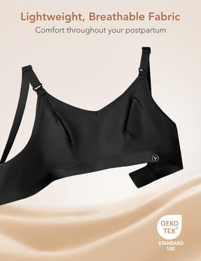 Pumping Bra Hands Free Zip Opening ZipPump Bra Seamless Nursing Bras for Breastfeeding Support Nursing & Pumping Bra in One