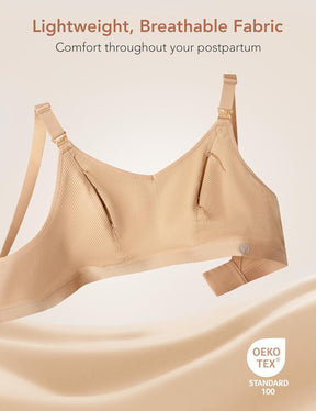Pumping Bra Hands Free Zip Opening ZipPump Bra Seamless Nursing Bras for Breastfeeding Support Nursing & Pumping Bra in One