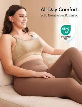 HOFISH Nursing Bras for Breastfeeding, Medium Support Nursing Sports Bra Wireless Comfort Maternity Bra