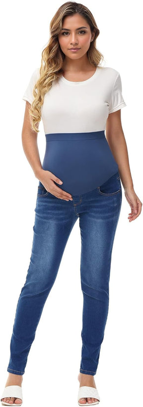 HOFISH Women's Support Skinny Jeans Over The Belly Utimate Comfort Stretchy Pregnancy Denim Pants