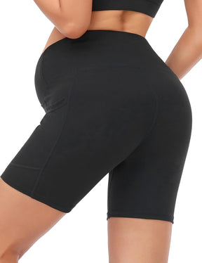 HOFISH Maternity Yoga Shorts Over The Belly Active Workout Summer Running Short Pants with Pockets