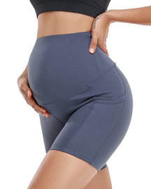 Women's Ultra-Soft Stretchy Maternity Legging Shorts Grey