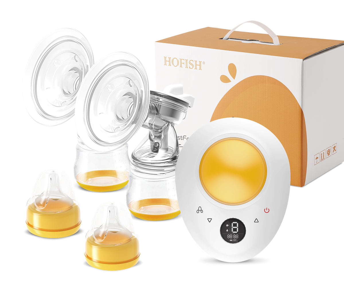 Electric Double Breast Pump-Quite & Pain-Free Breast Pump with 3 Modes & 9 Levels-Breastfeeding Pump with Night Light-28 MM Flange-8001D