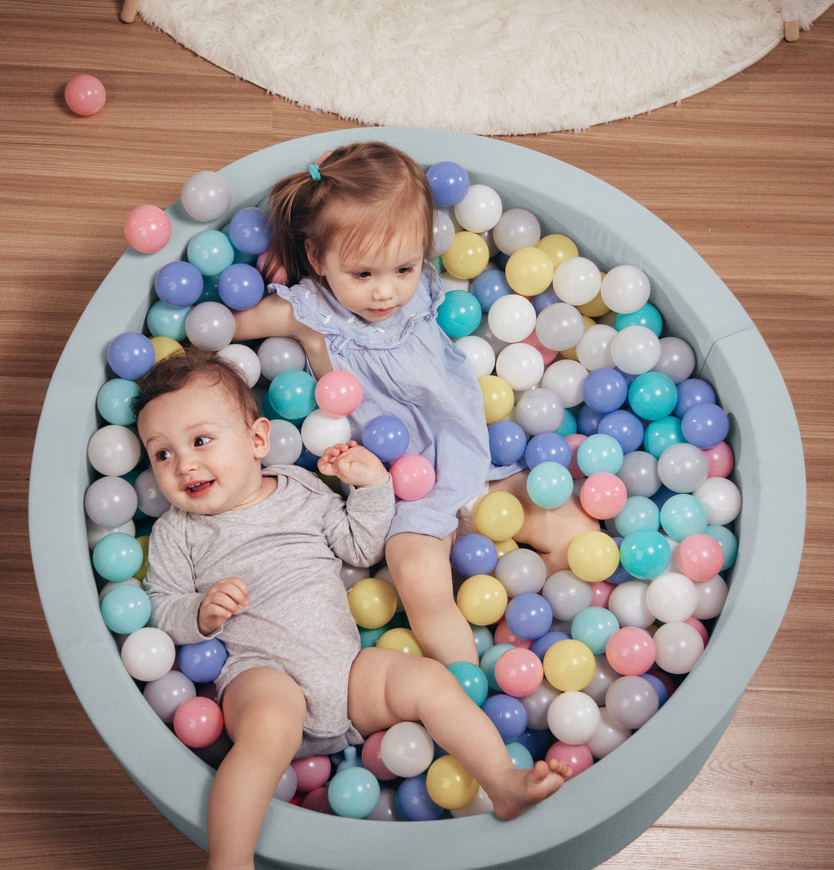 Foam Ball Pit for Toddler Children -(Balls NOT Included) Light Blue