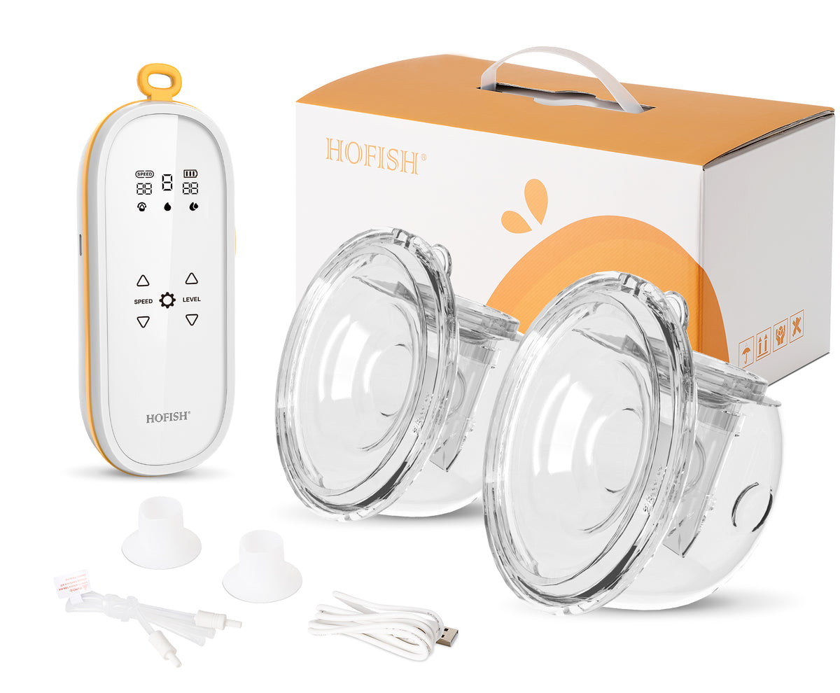 Electric Portable Breast Pump-Hands-Free Double Breast Pump with 3 Modes & 9 Levels-Wearable Breast Pump with 28 MM Flange-8009D