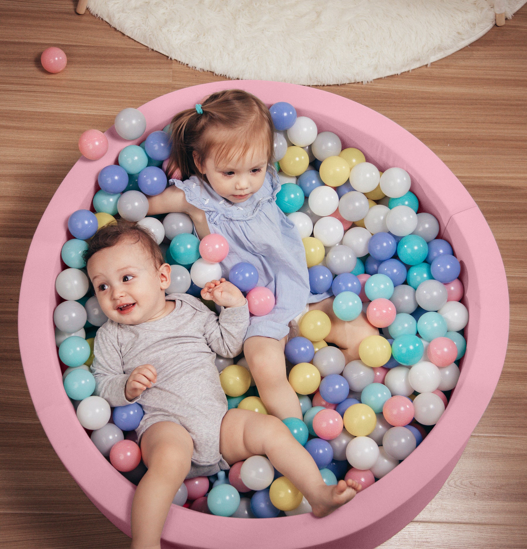 Toddler Foam Ball Pit Designed for Children -(Balls NOT Included)  Light Pink