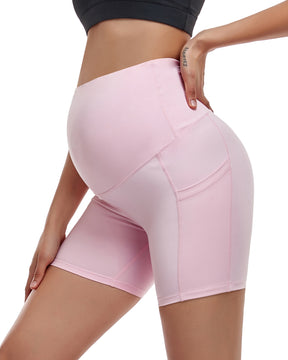 Women's Ultra-Soft Stretchy Maternity Legging Shorts Pink