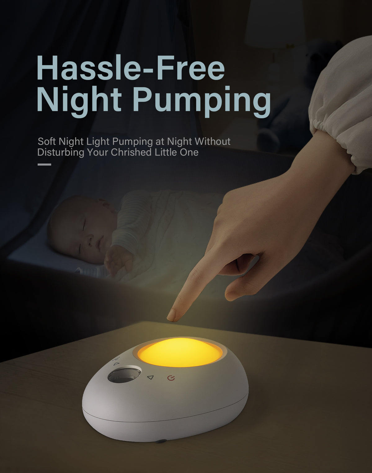 Electric Double Breast Pump-Quite & Pain-Free Breast Pump with 3 Modes & 9 Levels-Breastfeeding Pump with Night Light-28 MM Flange-8001D