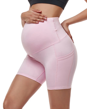 Women's Ultra-Soft Stretchy Maternity Legging Shorts Pink