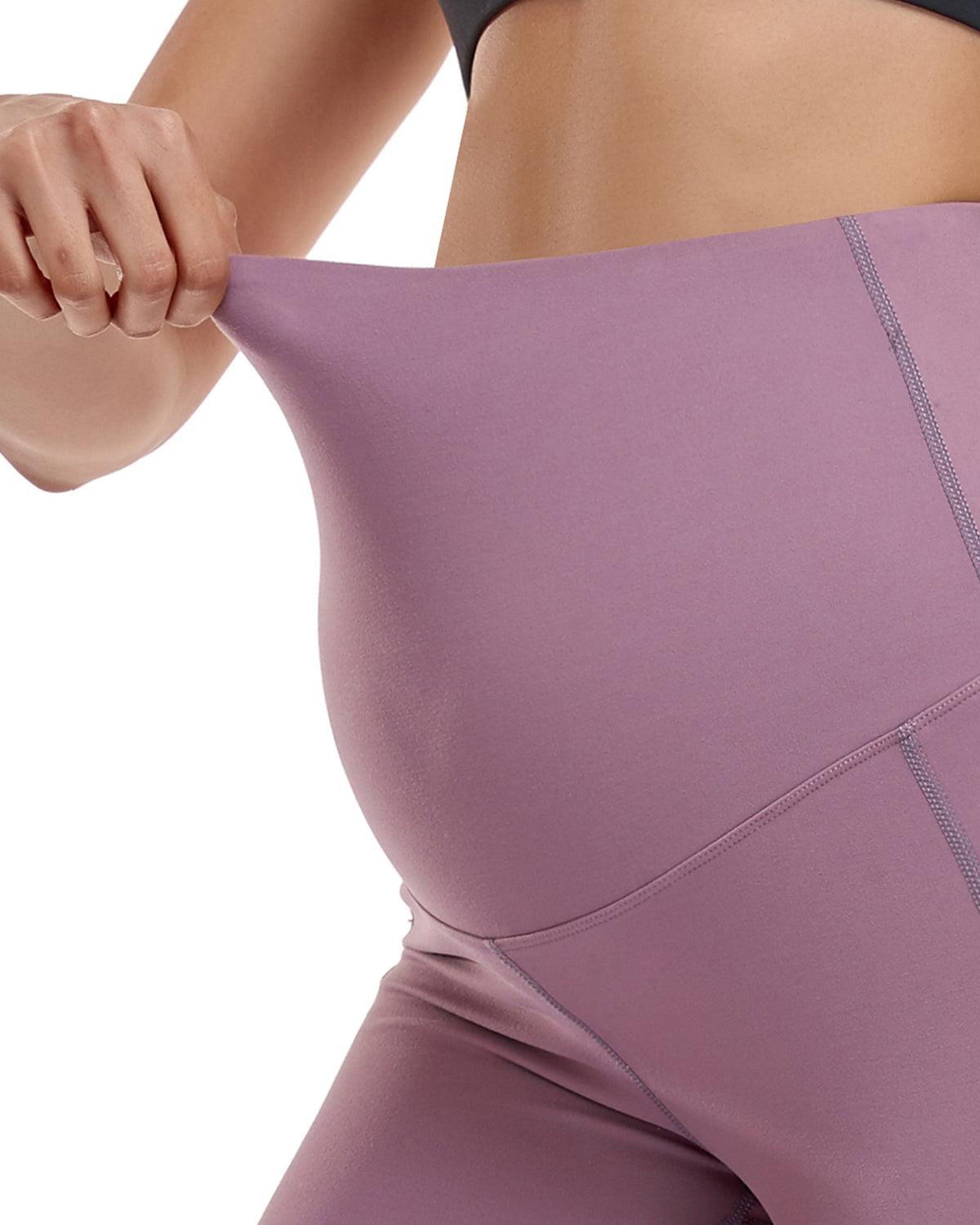 Women's Ultra-Soft Stretchy Maternity Legging Shorts Purple